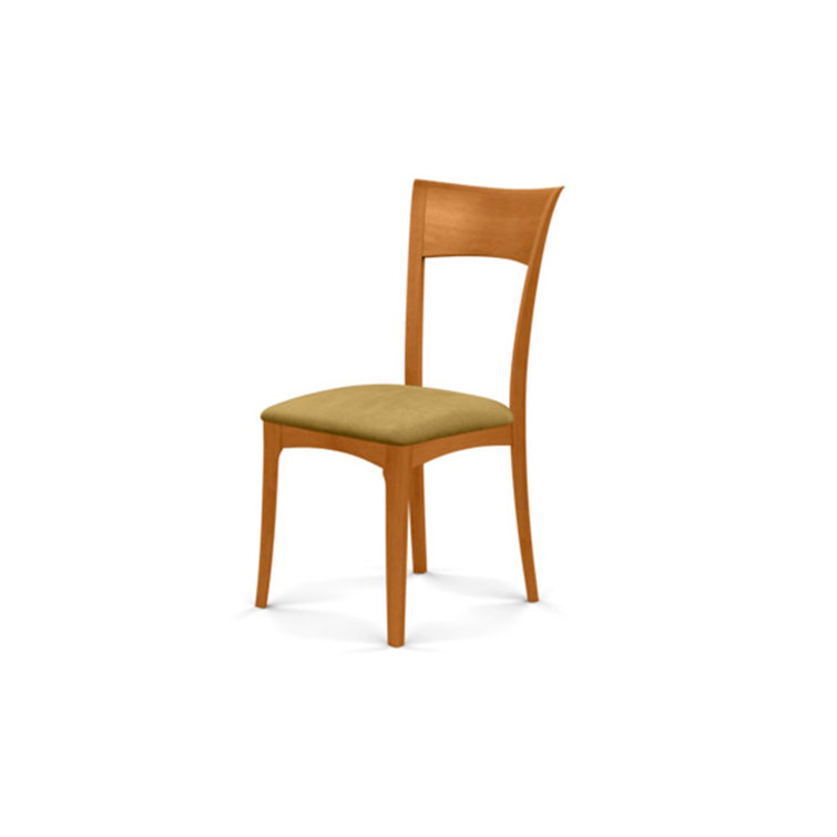 Natural Cherry and Sand Microsuede Upholstered Side Chair