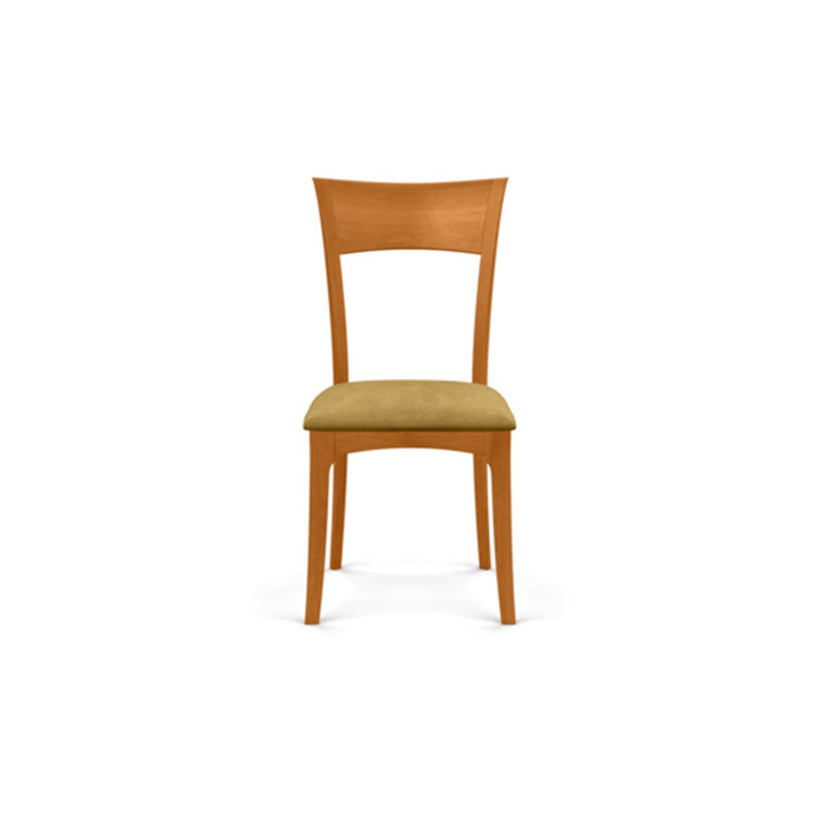 Natural Cherry and Sand Microsuede Upholstered Side Chair