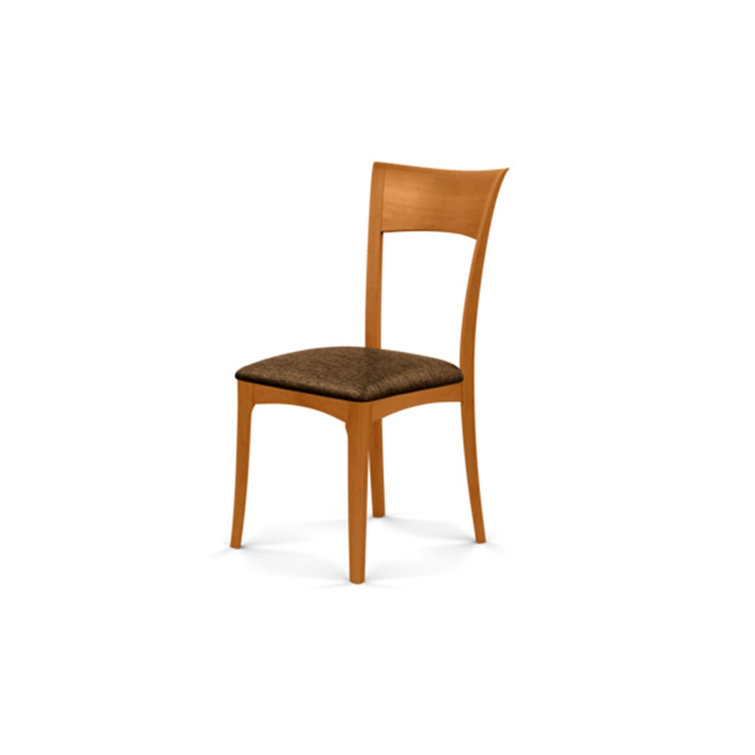 Natural Cherry and Sand Microsuede Upholstered Side Chair