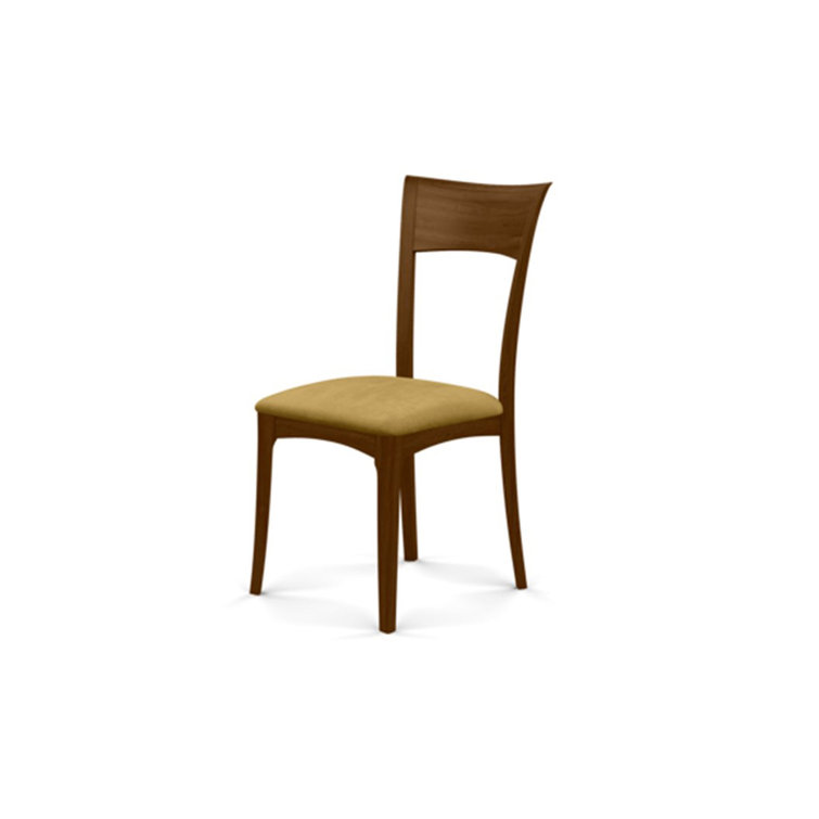 Oyster Microsuede Upholstered Dining Chair in Natural Walnut