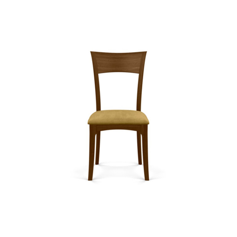 Oyster Microsuede Upholstered Dining Chair in Natural Walnut