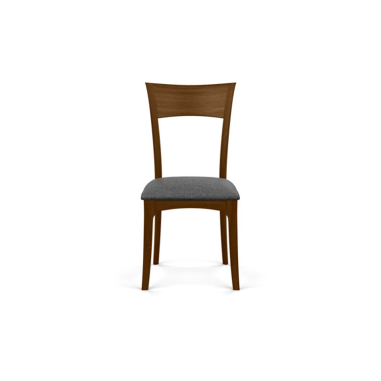 Oyster Microsuede Upholstered Dining Chair in Natural Walnut