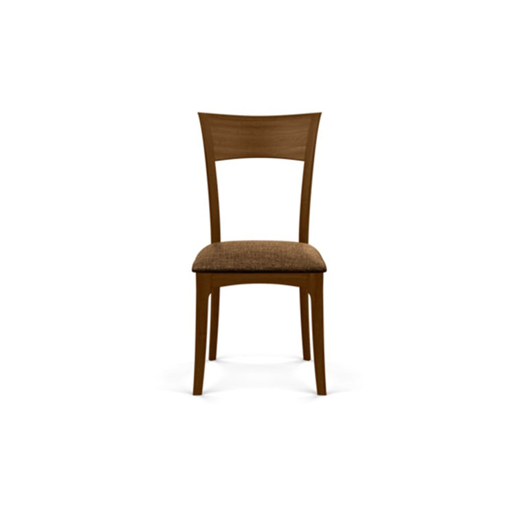 Oyster Microsuede Upholstered Dining Chair in Natural Walnut