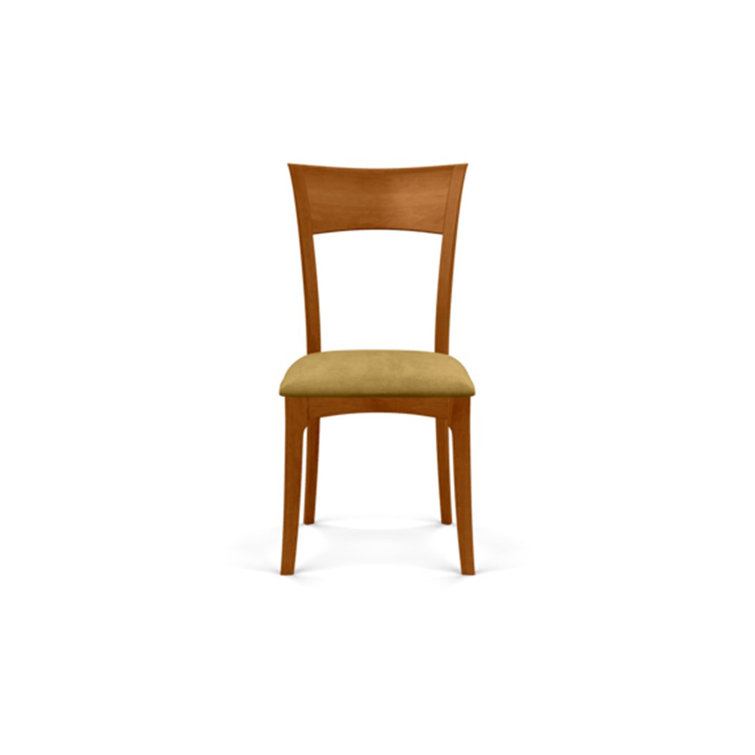 Sand Microsuede Upholstered Side Chair with Autumn Cherry Frame