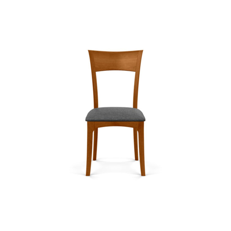 Sand Microsuede Upholstered Side Chair with Autumn Cherry Frame