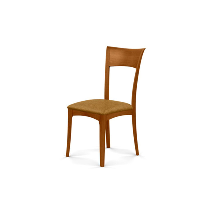 Sand Microsuede Upholstered Side Chair with Autumn Cherry Frame