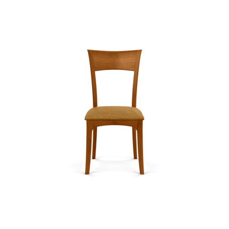 Sand Microsuede Upholstered Side Chair with Autumn Cherry Frame
