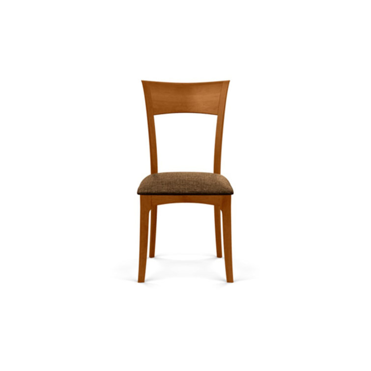 Sand Microsuede Upholstered Side Chair with Autumn Cherry Frame
