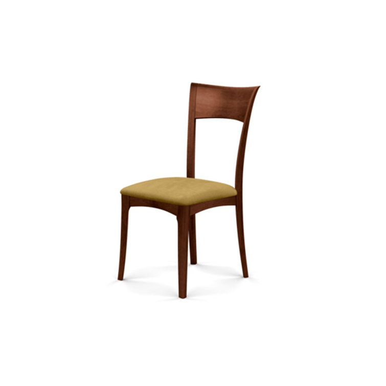 Sand Microsuede Upholstered Dining Chair in Cognac Cherry Wood