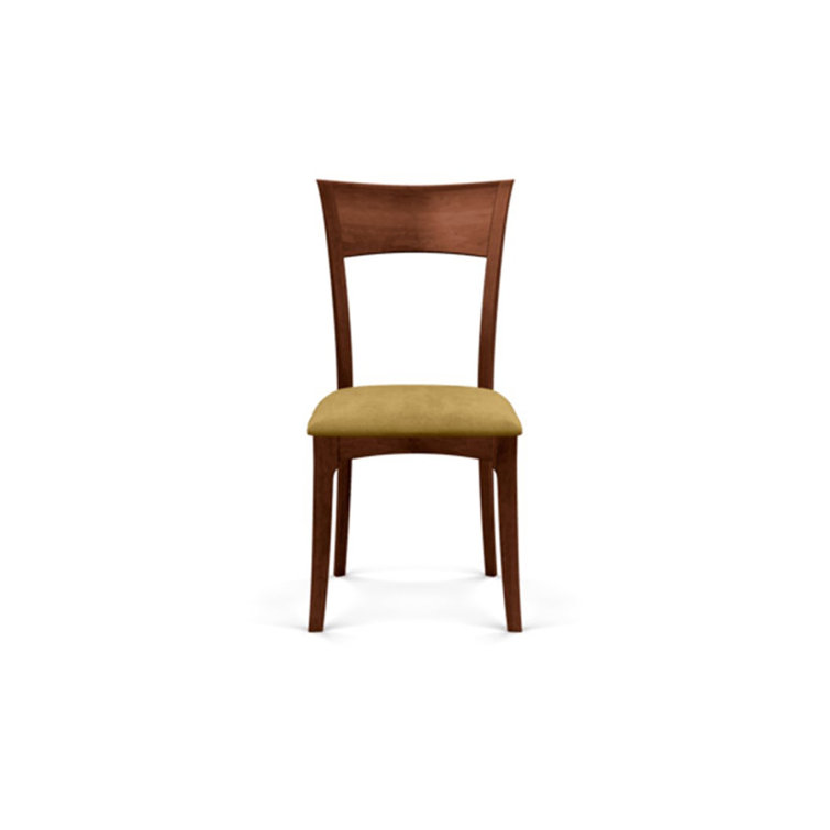 Sand Microsuede Upholstered Dining Chair in Cognac Cherry Wood
