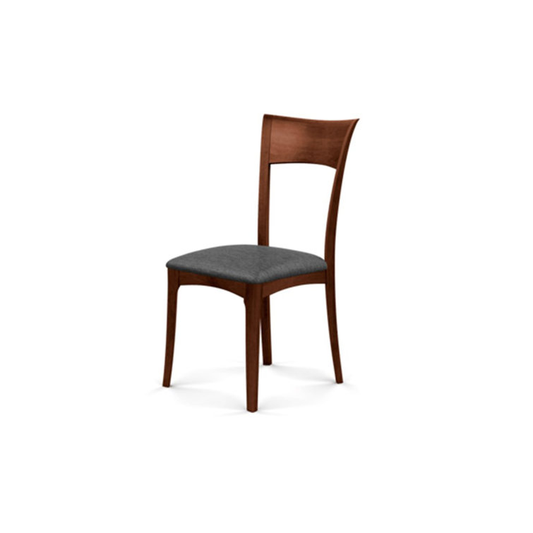 Sand Microsuede Upholstered Dining Chair in Cognac Cherry Wood