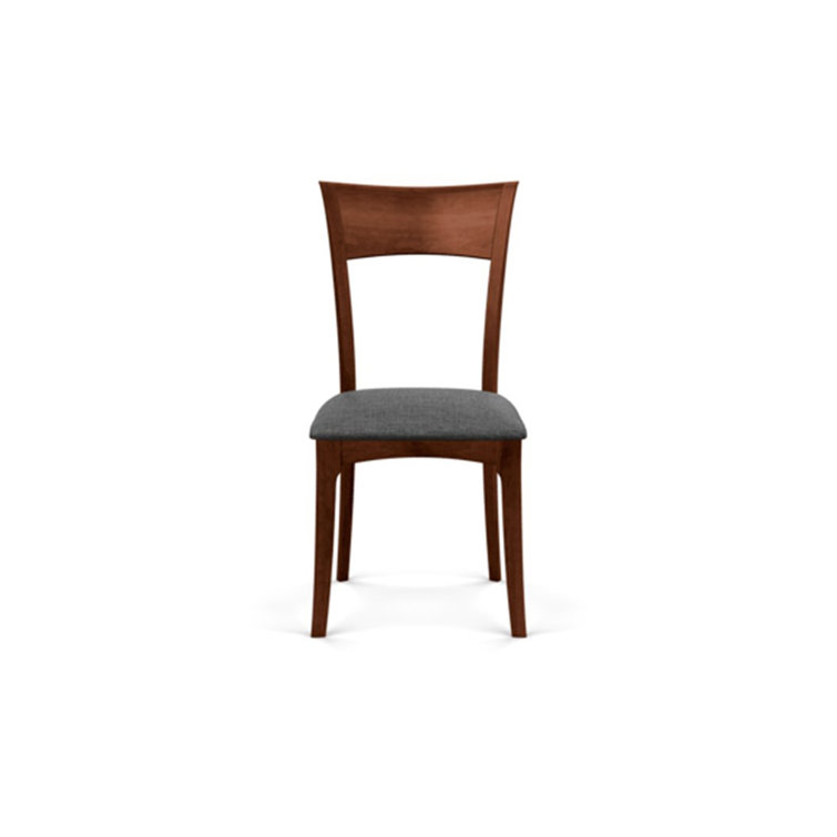 Sand Microsuede Upholstered Dining Chair in Cognac Cherry Wood
