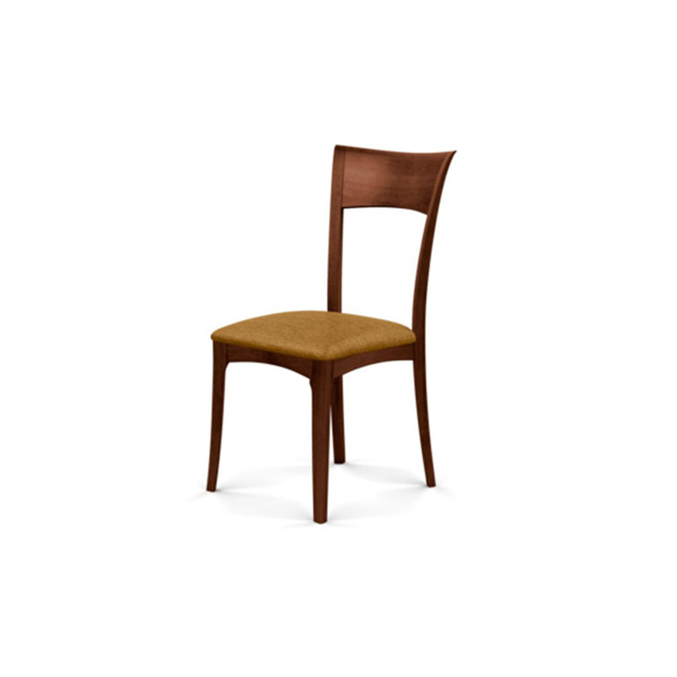 Sand Microsuede Upholstered Dining Chair in Cognac Cherry Wood