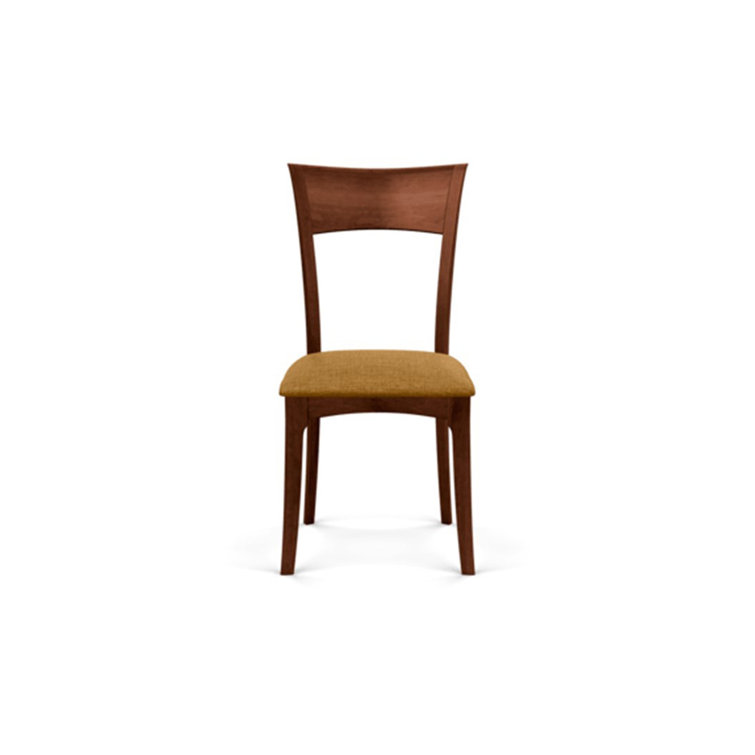 Sand Microsuede Upholstered Dining Chair in Cognac Cherry Wood
