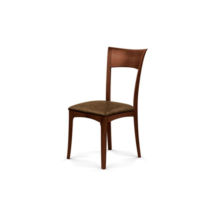 Sand Microsuede Upholstered Dining Chair in Cognac Cherry Wood