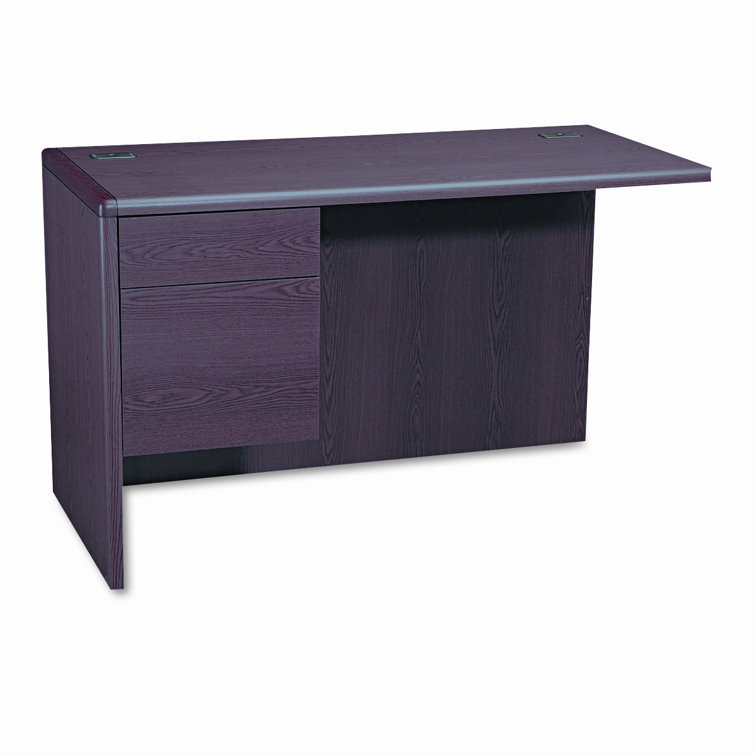 Elegant Mahogany Laminate 48"x24" Desk Return with Lockable Drawers