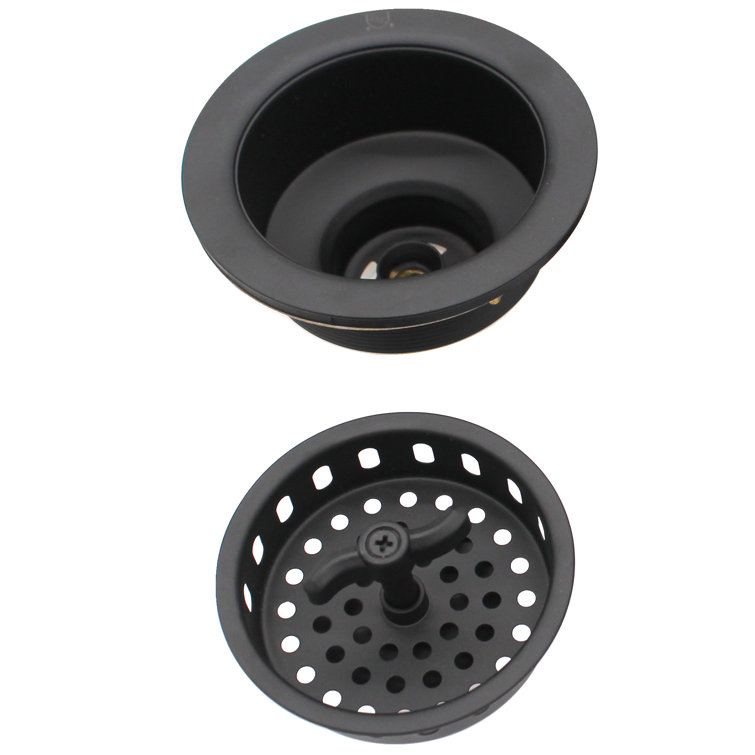Matte Black Wing Nut Style Kitchen Sink Basket Strainer - 2-Pack
