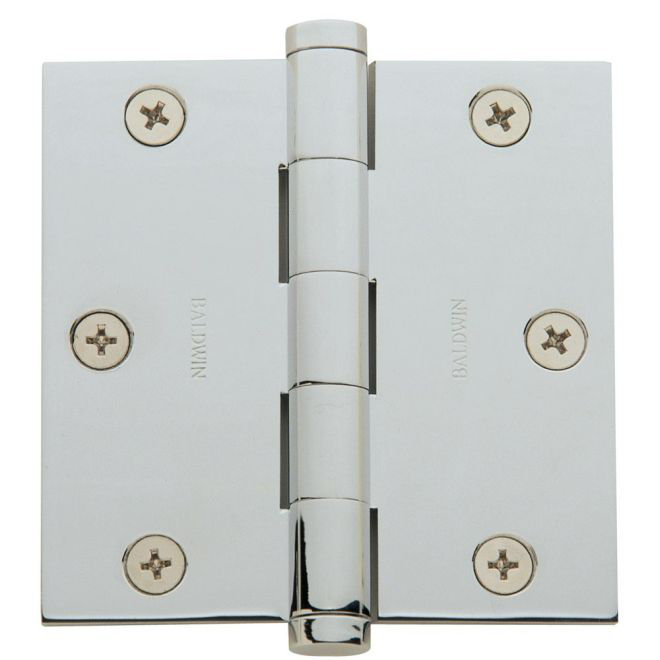 Polished Chrome 3.5" Square Corner Door Hinge