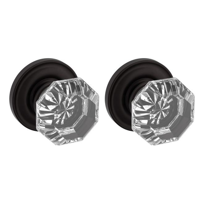Oil Rubbed Bronze Crystal Passage Door Knob with Rose
