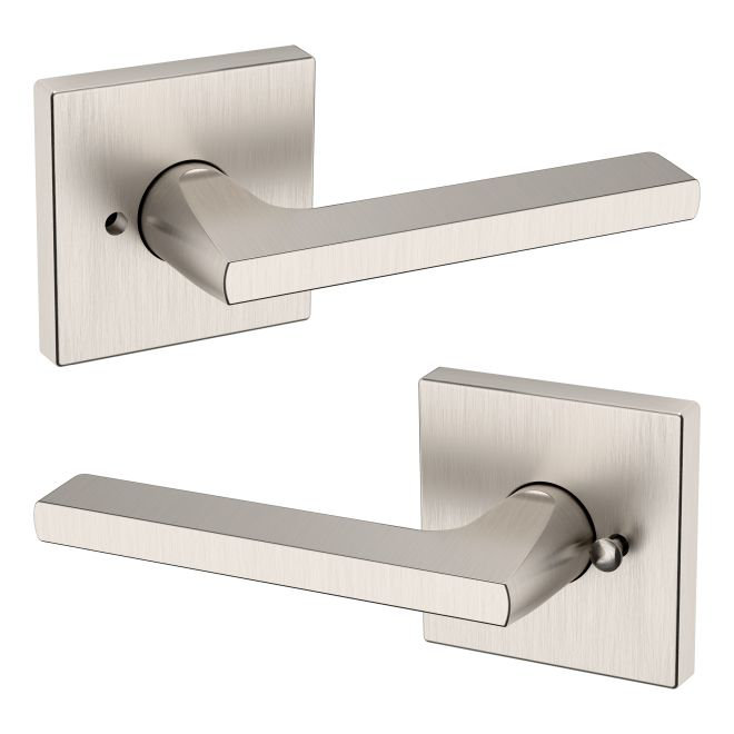 Lifetime Satin Nickel Privacy Door Lever with Square Rose