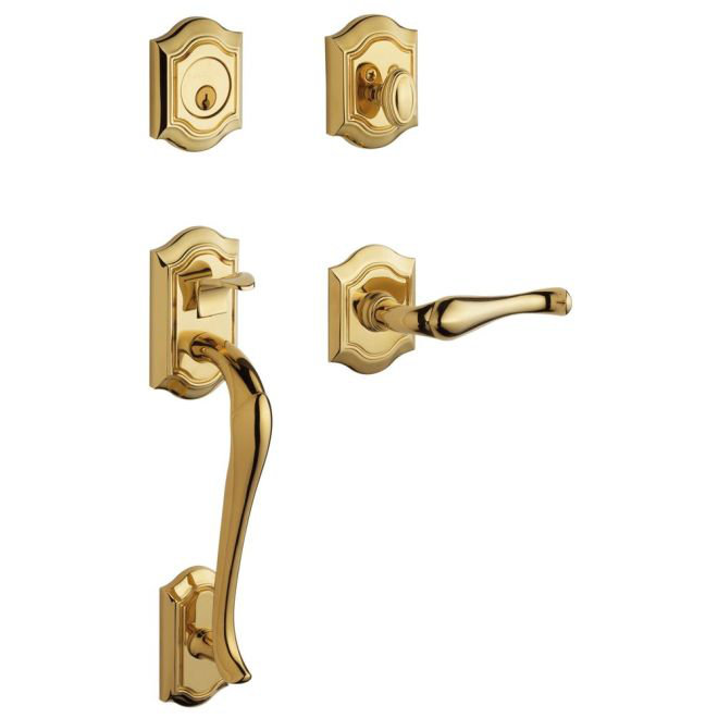 Bethpage Lifetime Brass Dummy Handleset with Lever and Rosette