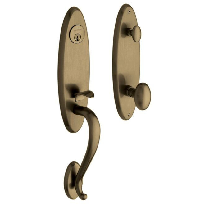 Satin Brass and Black Traditional Dummy Handleset with Knob