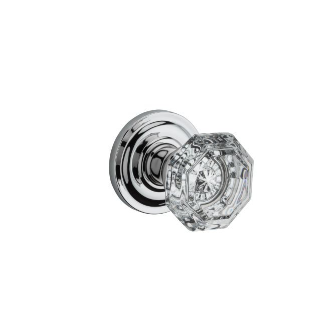 Bright Chrome Crystal Round Dummy Door Knob