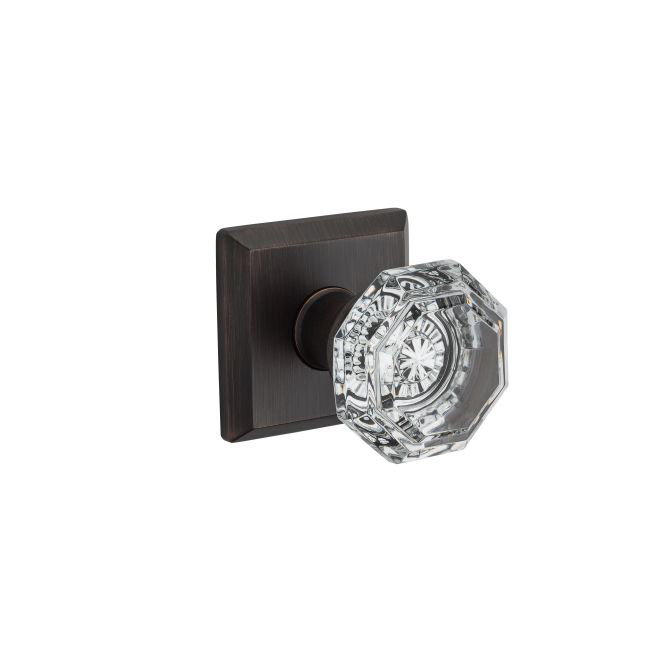 Venetian Bronze Crystal Round Dummy Door Knob with Square Rose