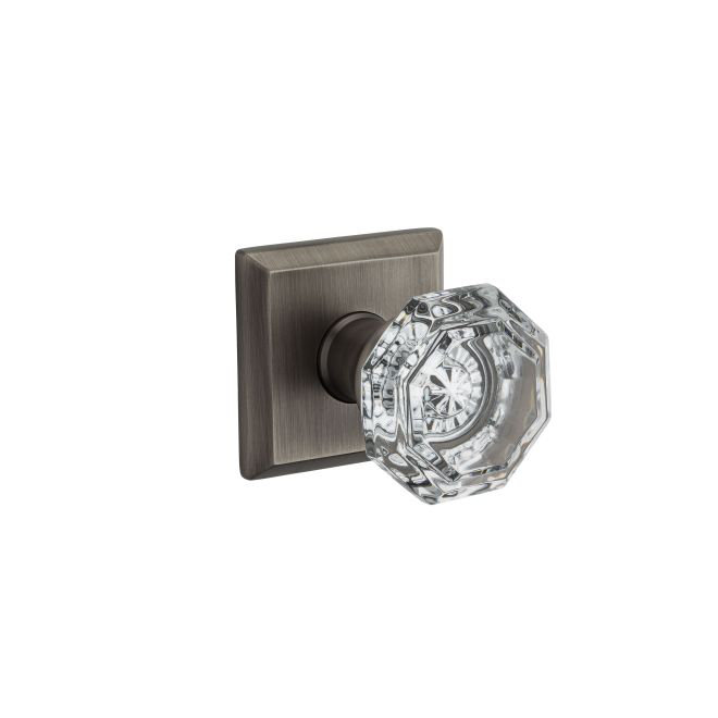 Matte Antique Nickel Round Privacy Door Knob with Adjustable Latch