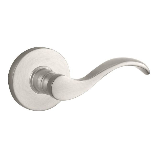 Satin Nickel Universal Interior Door Lever with Round Rose
