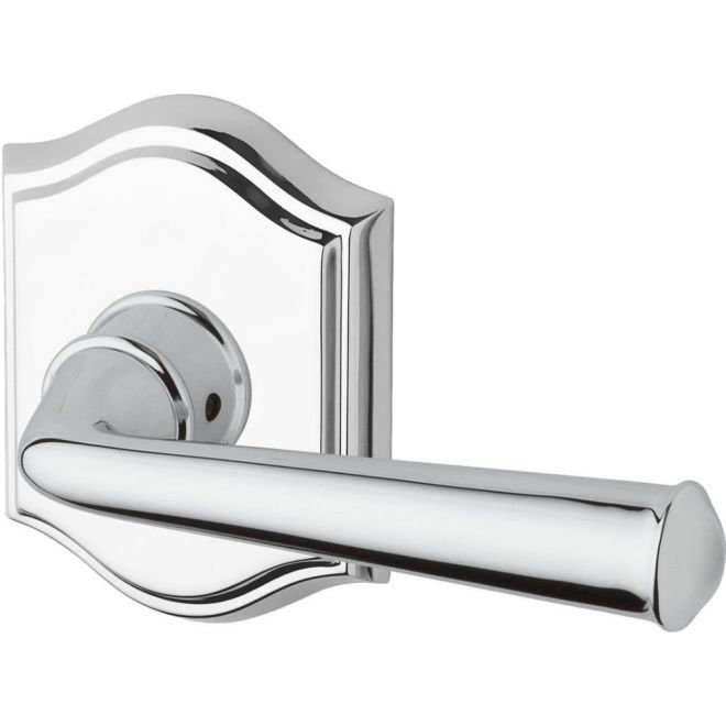 Polished Chrome Traditional Arch Rose Solid Brass Door Lever