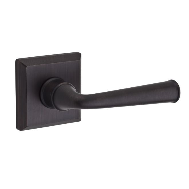 Venetian Bronze Federal Privacy Door Lever with Traditional Square Rose