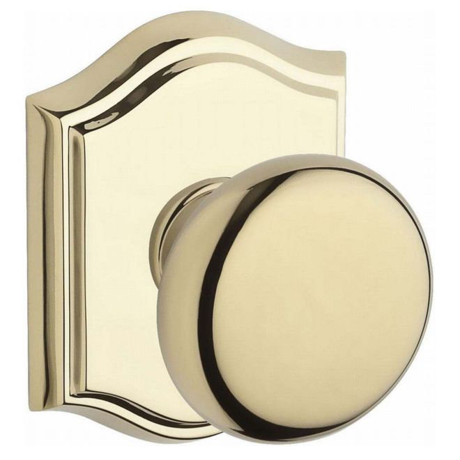 Polished Brass Round Privacy Door Knob with Arch Rose