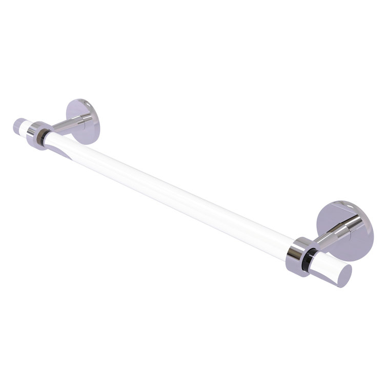 Polished Chrome and Acrylic Wall Mounted Towel Bar