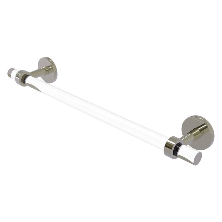 Polished Nickel and Clear Acrylic Wall Mounted Towel Bar