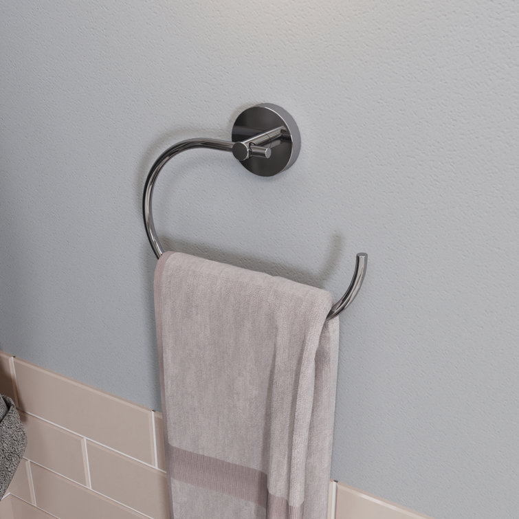 Chrome Wall Mounted Flexi-Fix Towel Ring