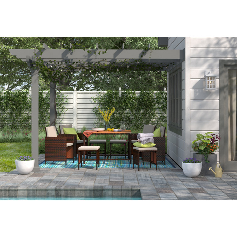Ackley Striped Teal Aqua/Blue/Green Indoor / Outdoor Area Rug