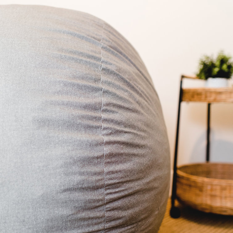 Fog Gray Medium Foam Filled Bean Bag Chair with Removable Cover