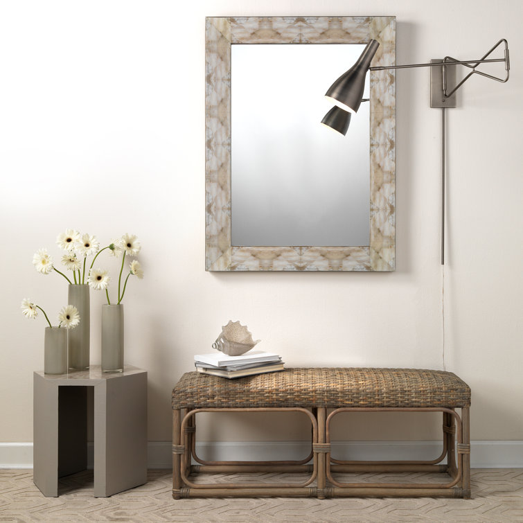 Coastal Comfort Taupe Rattan Bench with Light Wood Tone
