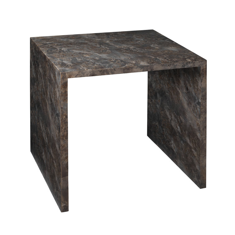 Bedford Burl Wood and Charcoal Marble Nesting Tables Set