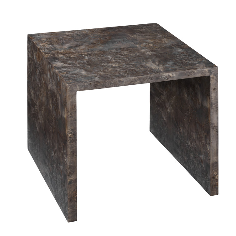 Bedford Burl Wood and Charcoal Marble Nesting Tables Set