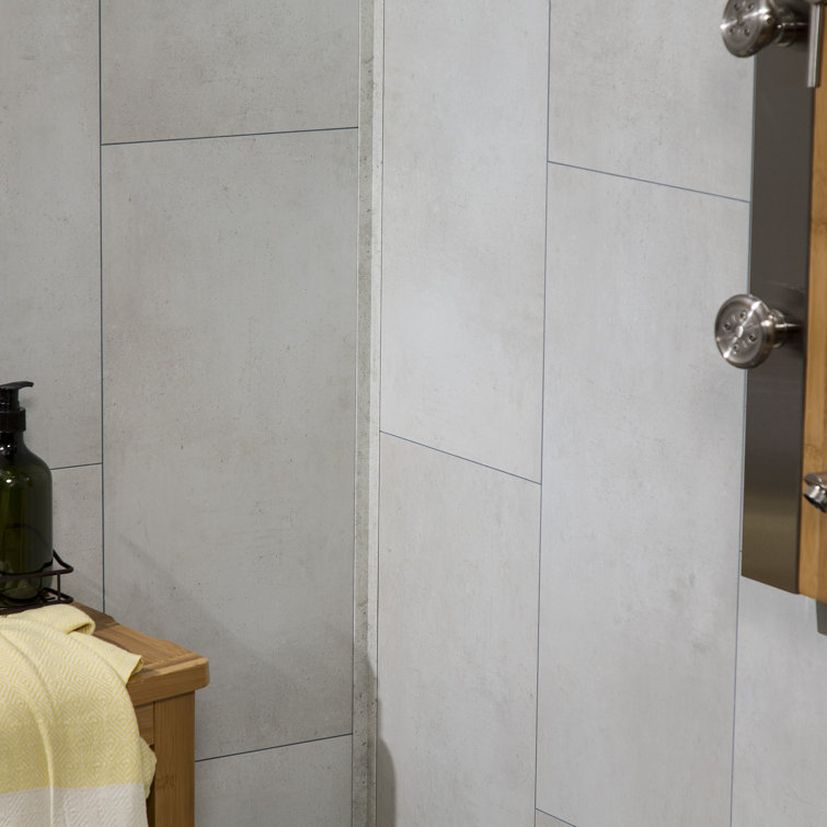 Palisade 23.2 in x 11.1 in Wintry Mix Vinyl Shower Kit