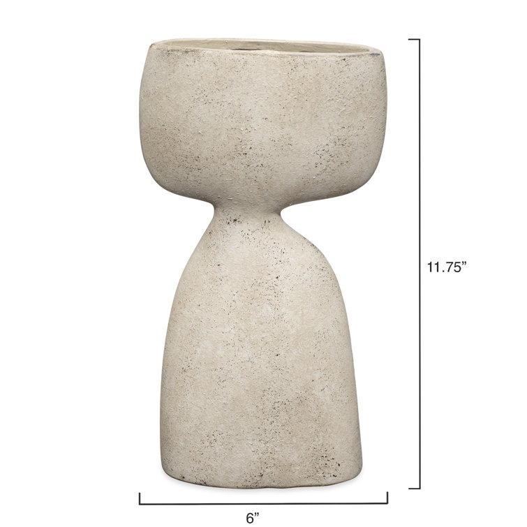 Handcrafted Coastal Ceramic Table Vase with Narrow Waist