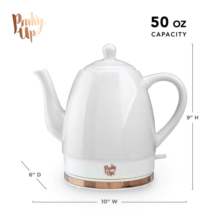 Noelle 1.5L Grey Ceramic and Rose Gold Electric Tea Kettle