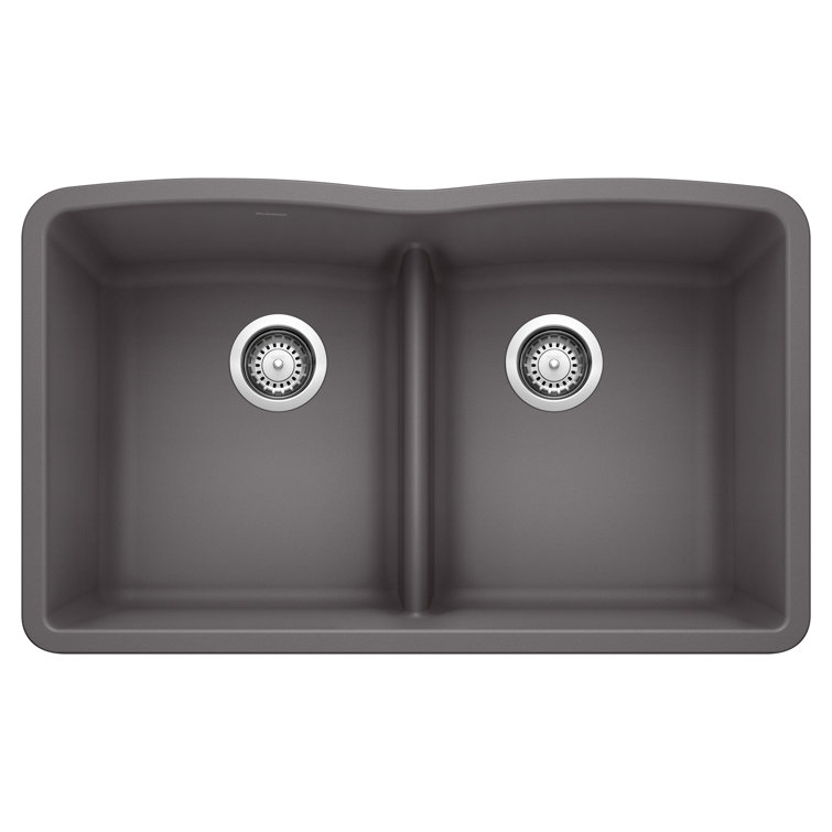 Cinder Stone Double Bowl Undermount Kitchen Sink