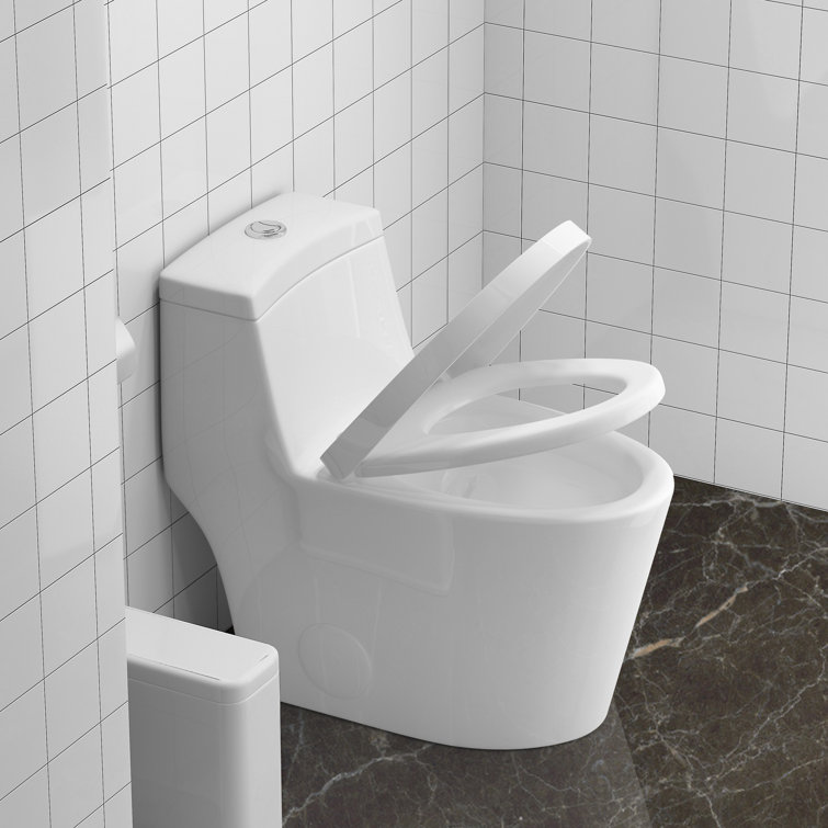 Greta White Elongated One-Piece Dual Flush Toilet