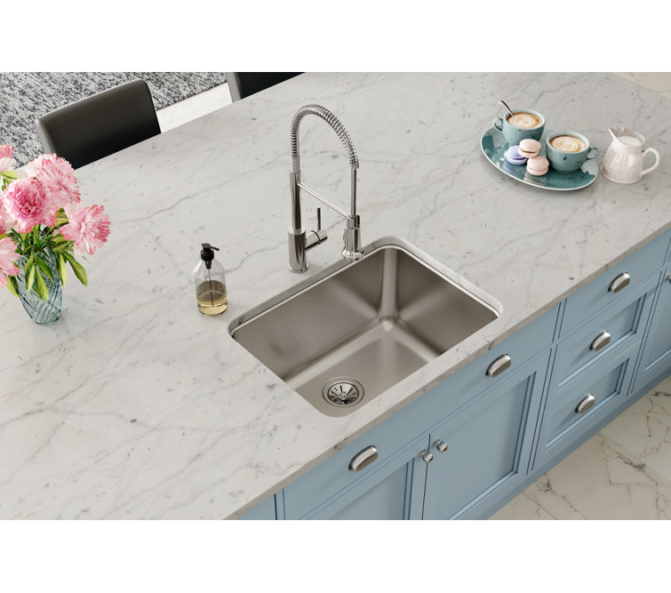 Lustrous Satin Stainless Steel Single Bowl Undermount Kitchen Sink