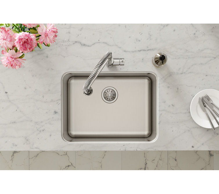 Lustrous Satin Stainless Steel Single Bowl Undermount Kitchen Sink