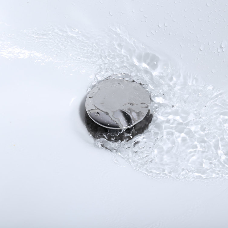 Brushed Nickel Pop Up Bathroom Sink Drain Stopper with Overflow