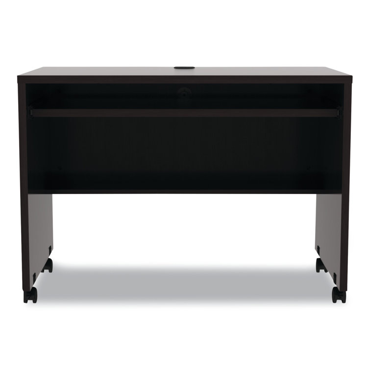 Espresso Mobile Workstation Cart with Slide-Out Keyboard Tray